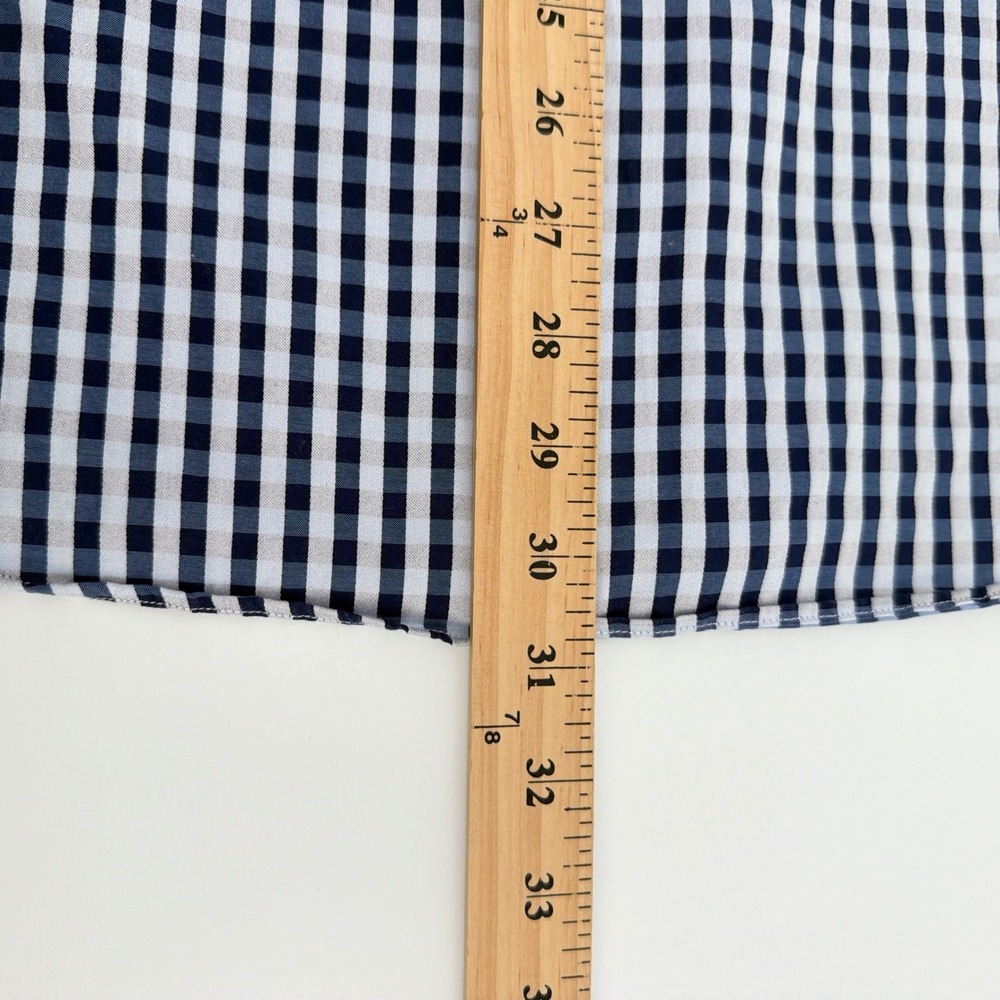 Johnston & Murphy Shirt Mens M Navy Gingham Tailored Fit Long Sleeve Casual Prep - Picture 7 of 8